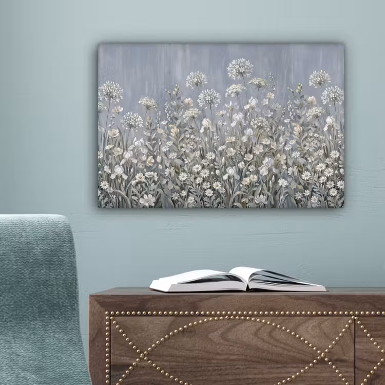 Bloemen - Botanisch - Blauw canvas 2cm klein -sfeer4