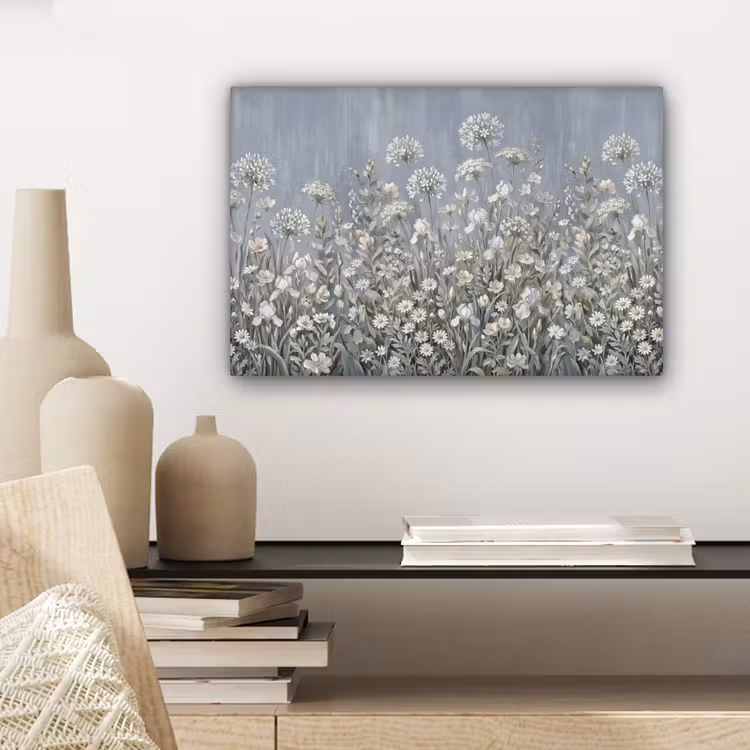 Bloemen - Botanisch - Blauw canvas 2cm klein -sfeer6