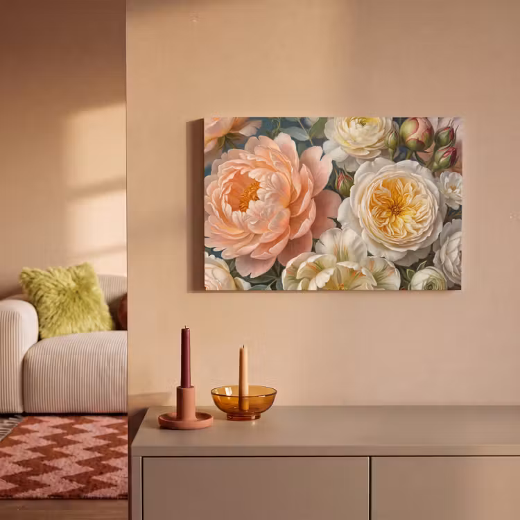 Bloemen - Boeket - Natuur - Klassiek - Kleurrijk canvas 2cm klein -sfeer1
