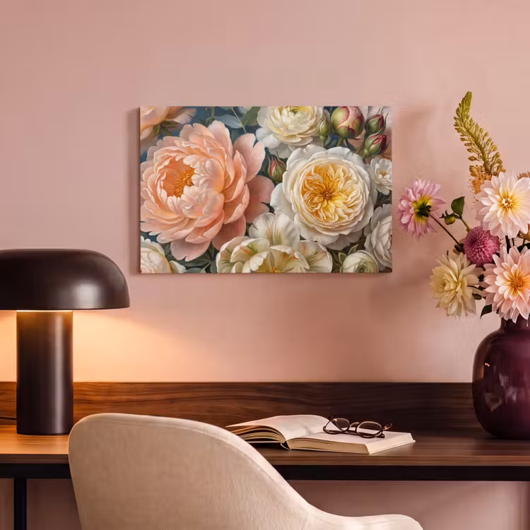 Bloemen - Boeket - Natuur - Klassiek - Kleurrijk canvas 2cm klein -sfeer4