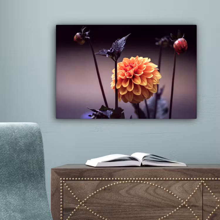 Bloemen - Chrysant - Macro - Planten canvas 2cm klein -sfeer4