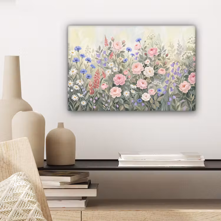 Bloemen - Tuin - Natuur - Kleurrijk canvas 2cm klein -sfeer6