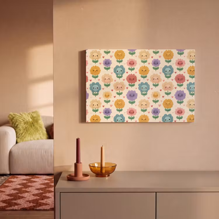 Bloemen - Hartjes - Kleurrijk canvas 2cm klein 34 -sfeer1
