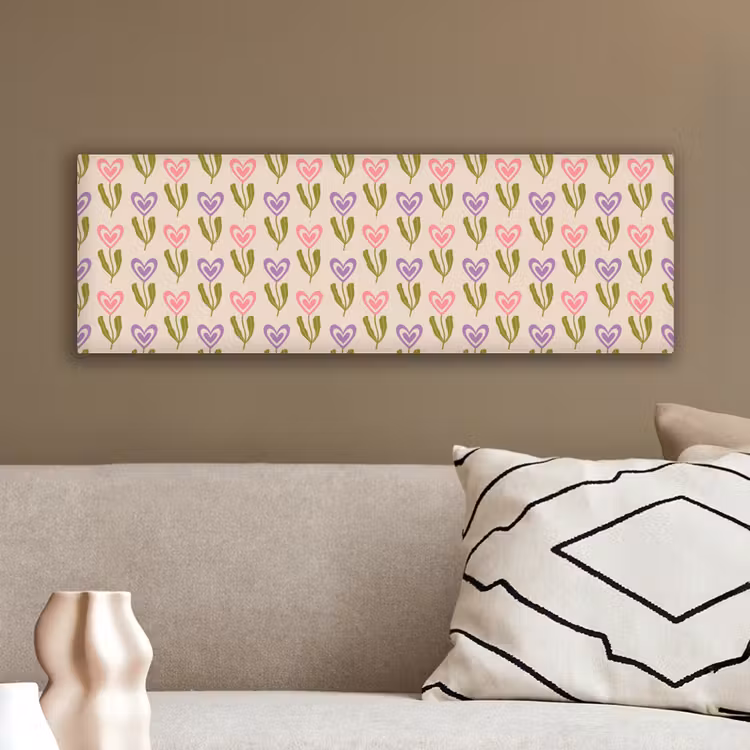 Bloemen - Hartjes - Patroon canvas 2cm klein 828 -sfeer3