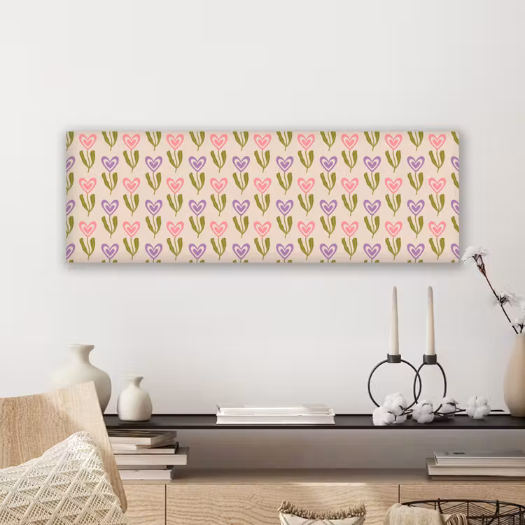 Bloemen - Hartjes - Patroon canvas 2cm klein 828 -sfeer6