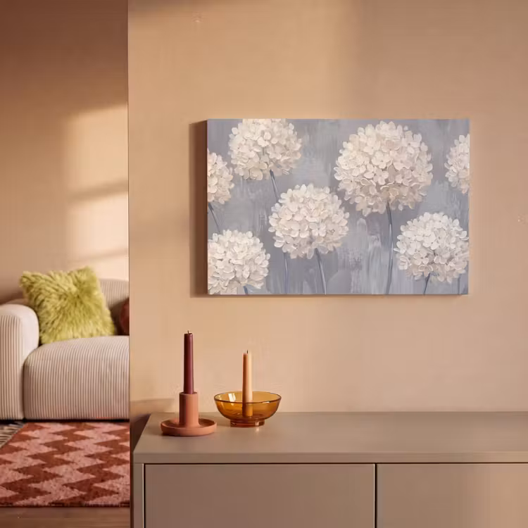 Bloemen - Illustratie - Blauw canvas 2cm klein -sfeer1