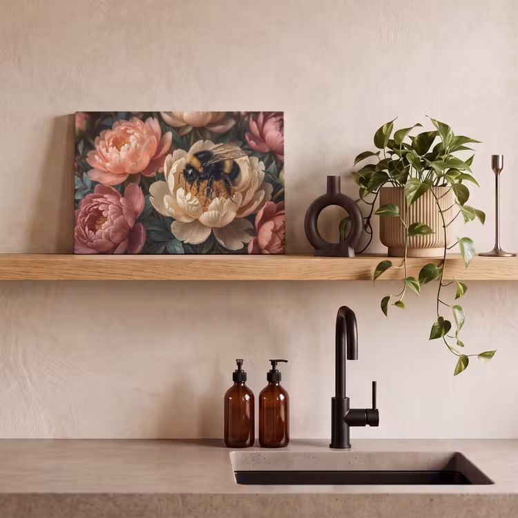 Bloemen - Insect - Natuur - Roze canvas 2cm klein -sfeer3