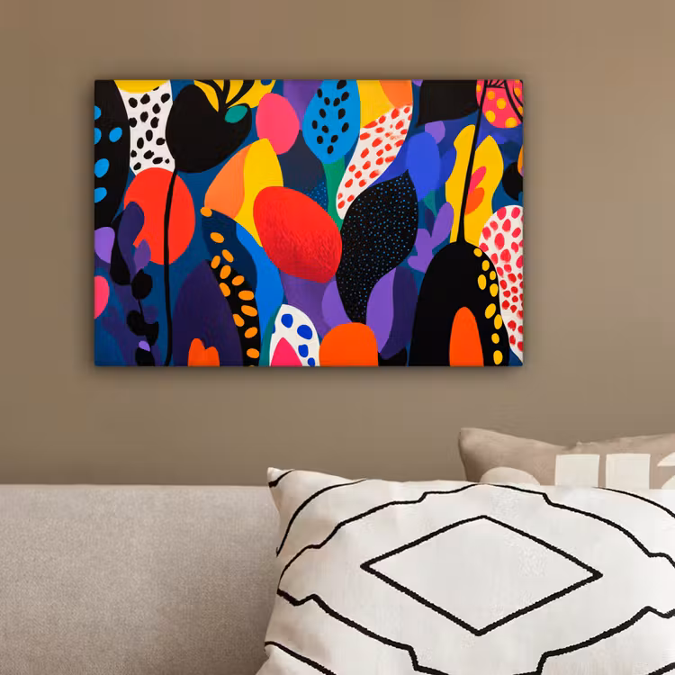 Bloemen - Bladeren - Abstract - Rood canvas 2cm klein -sfeer3