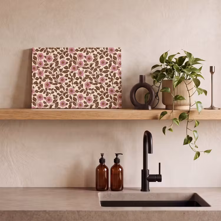Bloemen - Bladeren - Kleurrijk canvas 2cm klein 34 -sfeer3