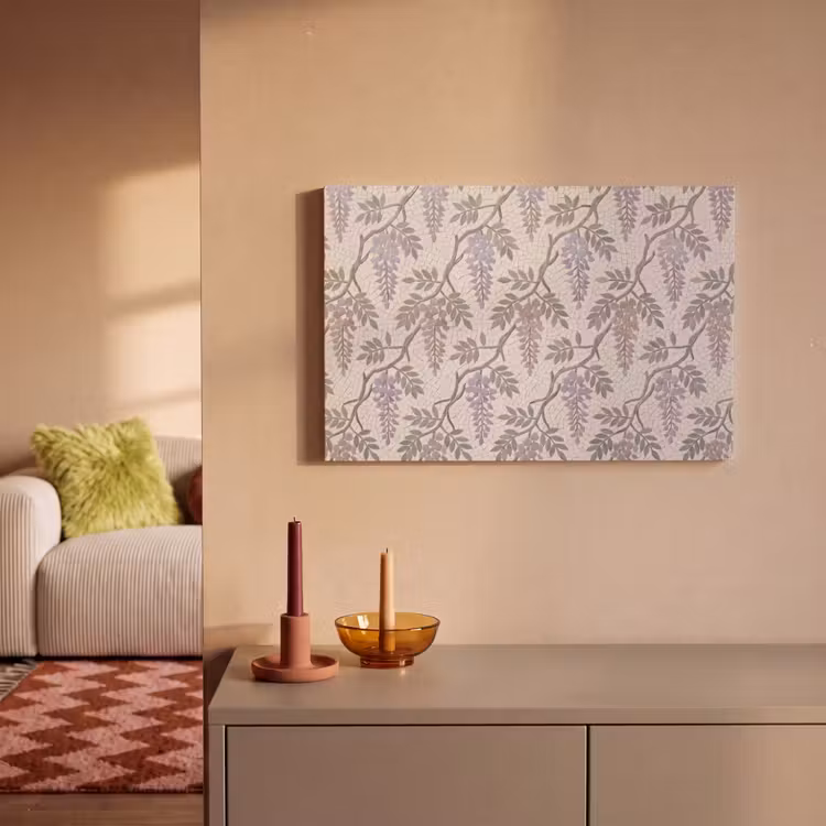 Bloemen - Mozaïek - Natuur - Patroon - Paars canvas 2cm klein -sfeer1
