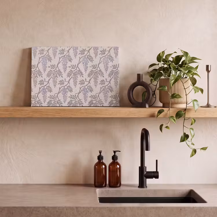 Bloemen - Mozaïek - Natuur - Patroon - Paars canvas 2cm klein -sfeer3