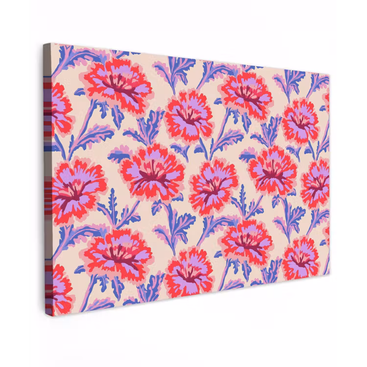 Bloemen - Patroon - Meerkleurig canvas 2cm klein 34 -z3d