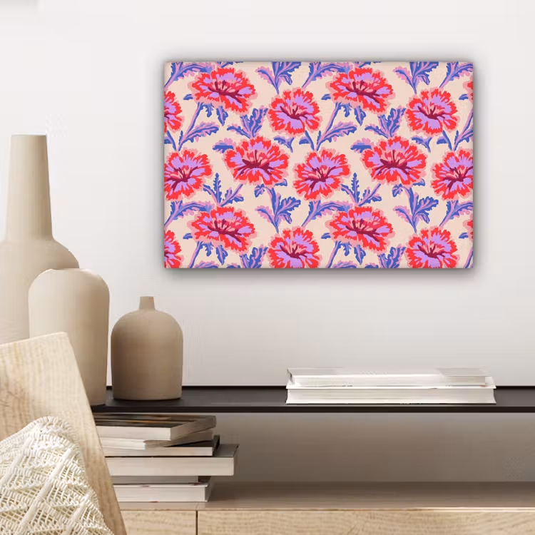 Bloemen - Patroon - Meerkleurig canvas 2cm klein 34 -sfeer6