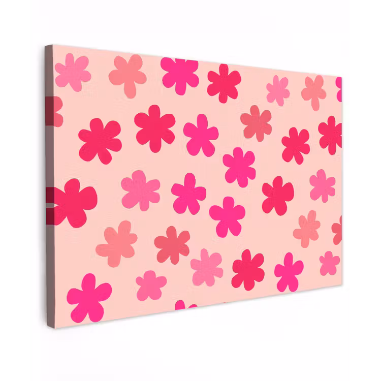 Bloemen - Patroon - Roze canvas 2cm klein -z3d