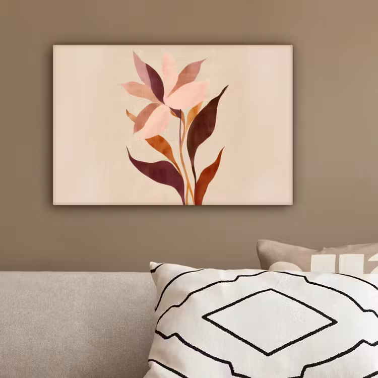 Bloemen - Blaadjes - Minimalistisch - Roze canvas 2cm klein -sfeer3