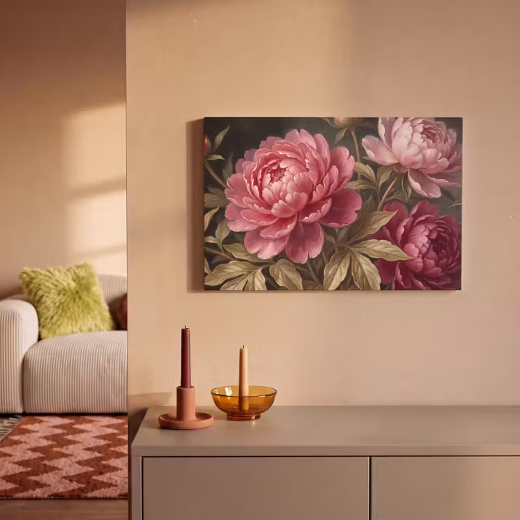 Bloemen - Roze - Klassiek - Natuur canvas 2cm klein -sfeer1