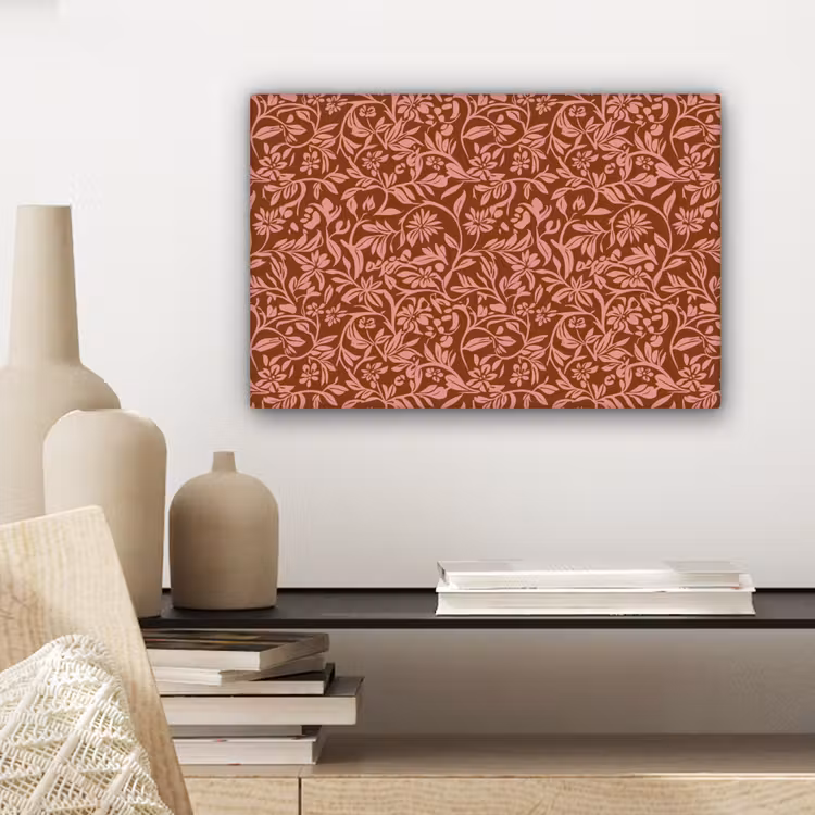 Bloemen - Print - Roze canvas 2cm klein 34 -sfeer6
