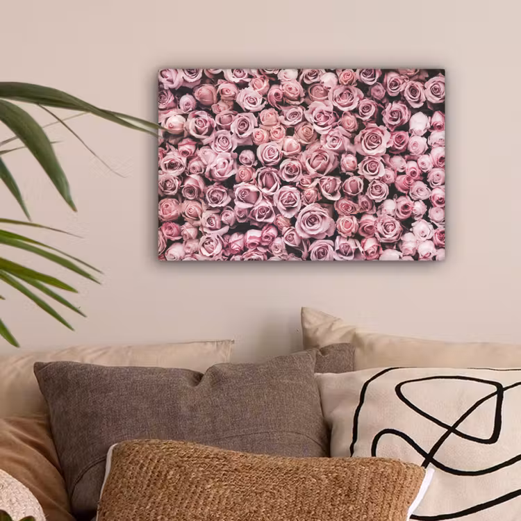 Bloemen - Rozen - Natuur - Roze - Botanisch canvas 2cm klein -sfeer1