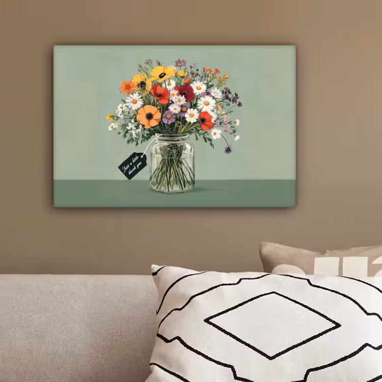 Bloemen - Vaas - Kaartje canvas 2cm klein -sfeer3