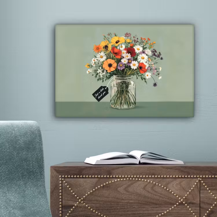 Bloemen - Vaas - Kaartje canvas 2cm klein -sfeer4