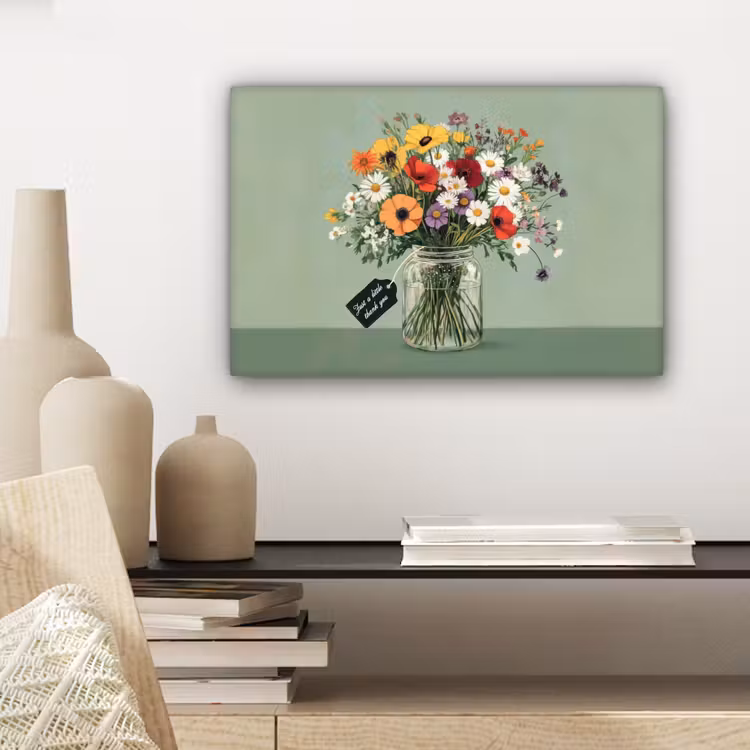 Bloemen - Vaas - Kaartje canvas 2cm klein -sfeer6