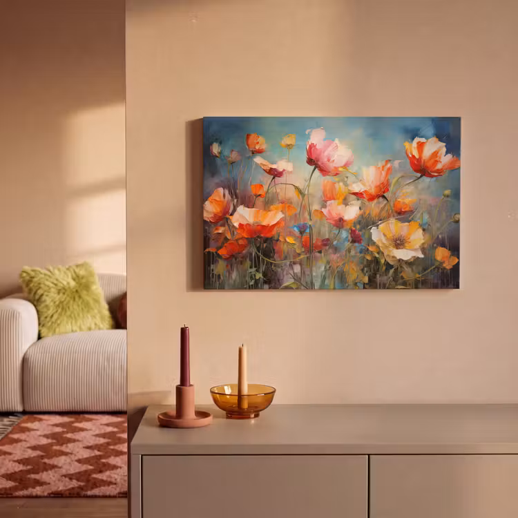 Bloemen - Watercolor - Kunst - Botanisch - Natuur canvas 2cm klein -sfeer1