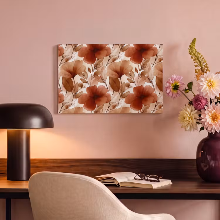 Bloemen - Aquarel - Botanisch - Terracotta canvas 2cm klein 34 -sfeer4