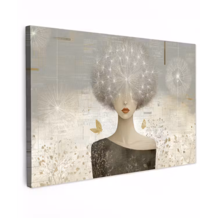 Pluis - Vrouw - Beige canvas 2cm klein -z3d