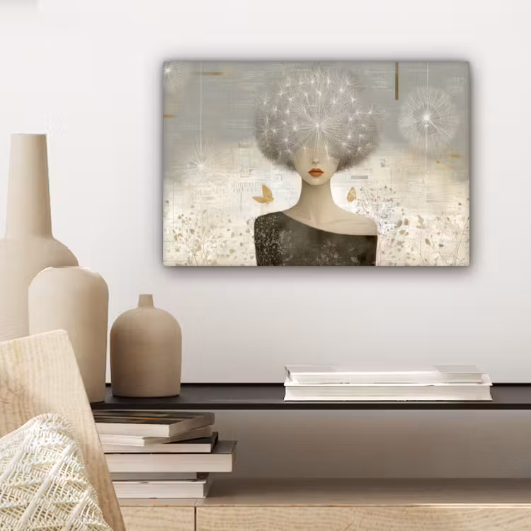 Pluis - Vrouw - Beige canvas 2cm klein -sfeer6