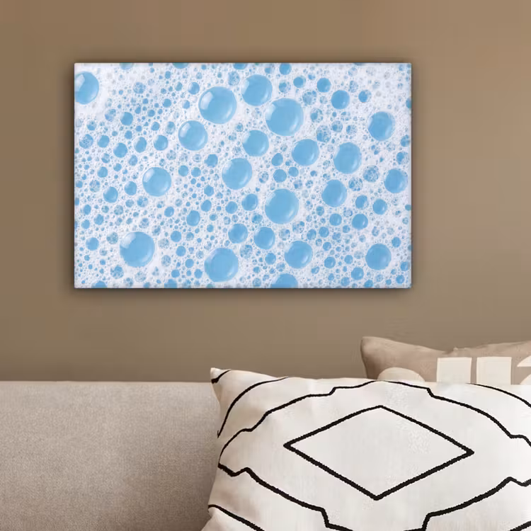 Schuim - Bubbels - Blauw canvas 2cm klein -sfeer3