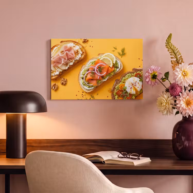 Eten - Brood - Ontbijt - Modern - Kleurrijk canvas 2cm klein -sfeer4