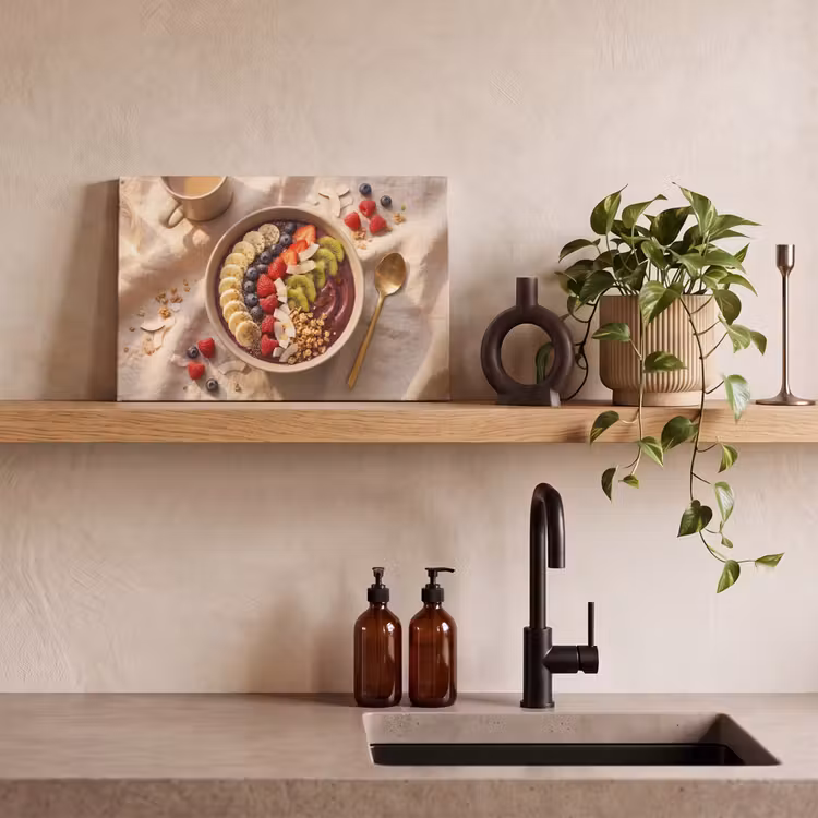 Eten - Ontbijtkom - Fruit - Gezond - Kleurrijk canvas 2cm klein -sfeer3