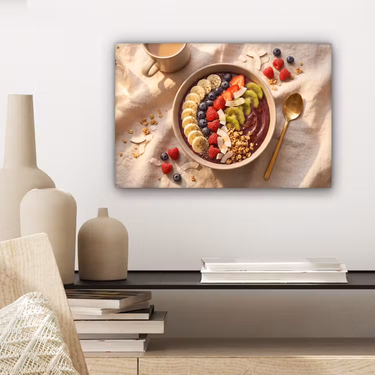 Eten - Ontbijtkom - Fruit - Gezond - Kleurrijk canvas 2cm klein -sfeer6