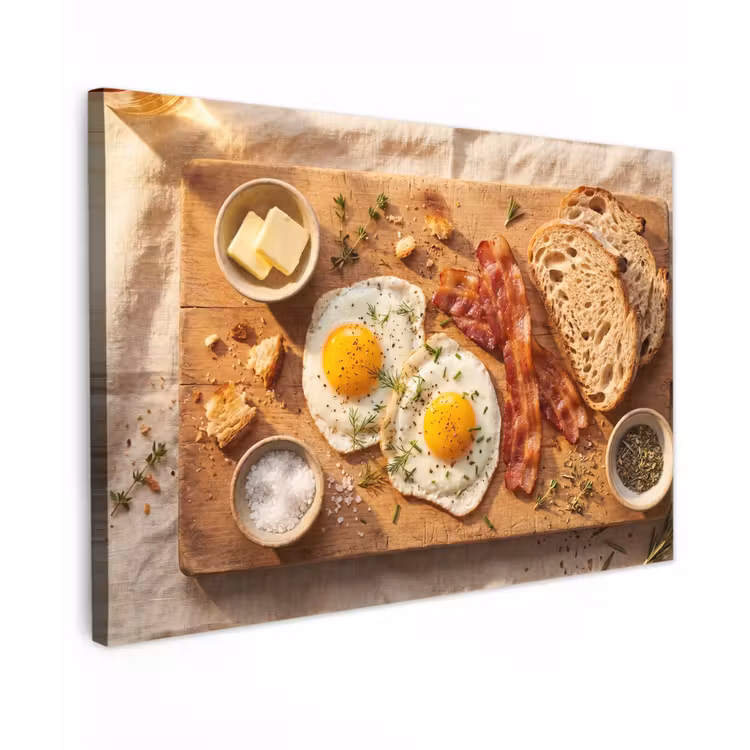 Eten - Ontbijt - Hout - Rustiek - Geel canvas 2cm klein -z3d