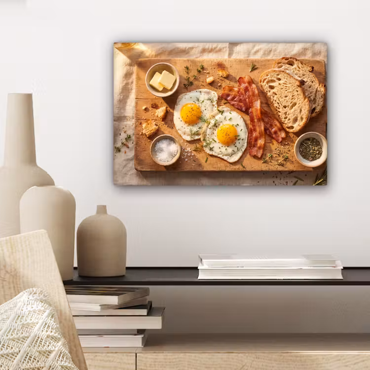 Eten - Ontbijt - Hout - Rustiek - Geel canvas 2cm klein -sfeer6