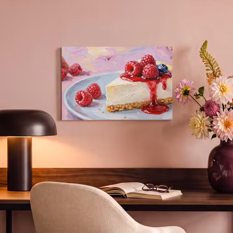 Eten - Cheesecake - Bessen - Abstract - Roze canvas 2cm klein -sfeer4