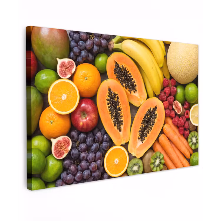 Eten - Fruit - Groenten - Vers - Kleurrijk canvas 2cm klein -z3d