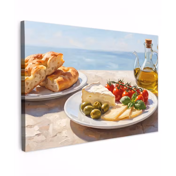 Eten - Middellandse Zee - Natuur - Geschilderd canvas 2cm klein -z3d