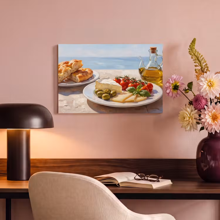 Eten - Middellandse Zee - Natuur - Geschilderd canvas 2cm klein -sfeer4