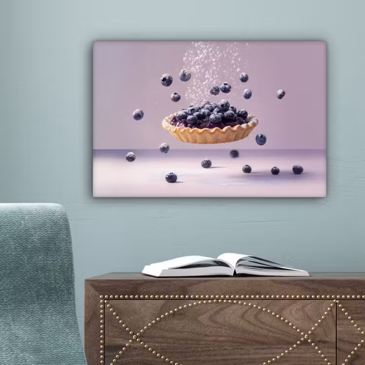 Eten - Taart - Bessen - Blauw canvas 2cm klein -sfeer4
