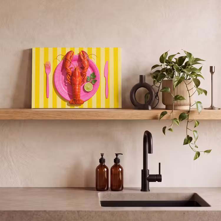 Eten - Roze - Geel - Modern - Culinaire canvas 2cm klein -sfeer3