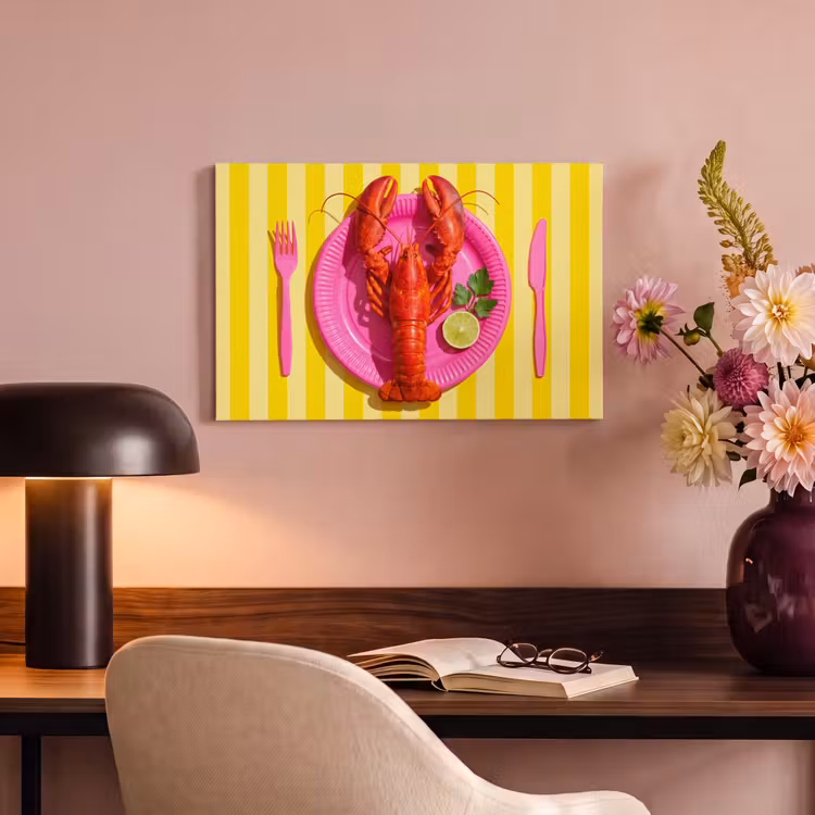 Eten - Roze - Geel - Modern - Culinaire canvas 2cm klein -sfeer4