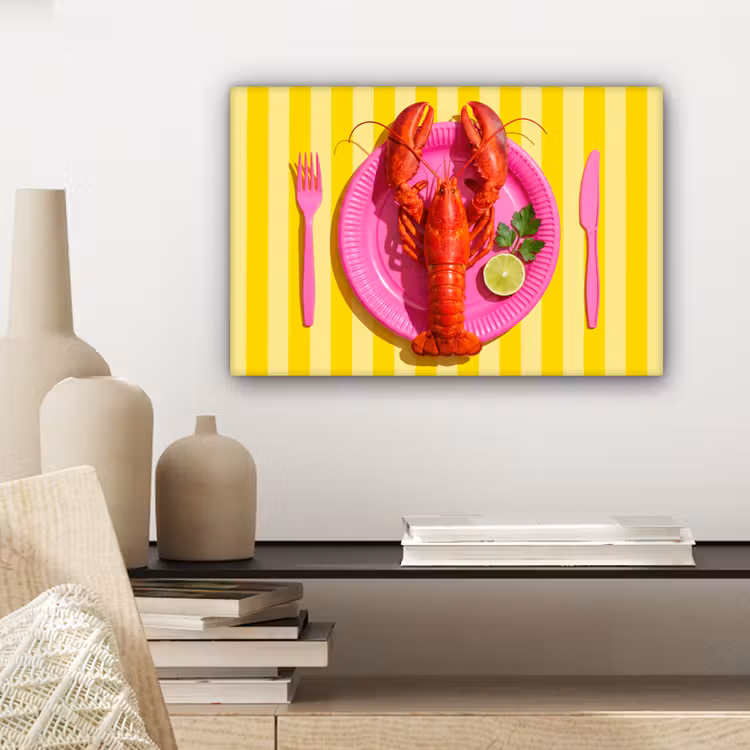 Eten - Roze - Geel - Modern - Culinaire canvas 2cm klein -sfeer6