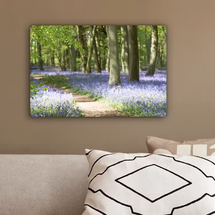 Bos - Pad - Bloemen - Paars - Groen - Natuur canvas 2cm klein -sfeer3