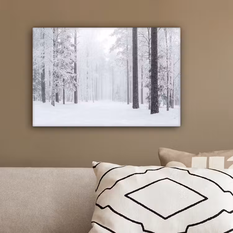 Bos - Sneeuw - Pad - Winter - Stilte canvas 2cm klein -sfeer3