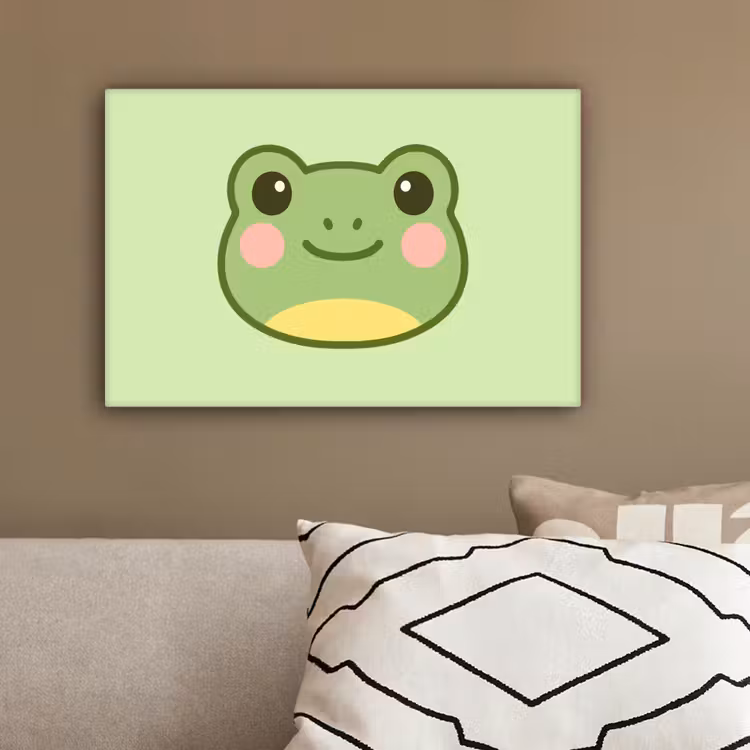 Kikker - Groen - Vriendelijkheid canvas 2cm klein -sfeer3
