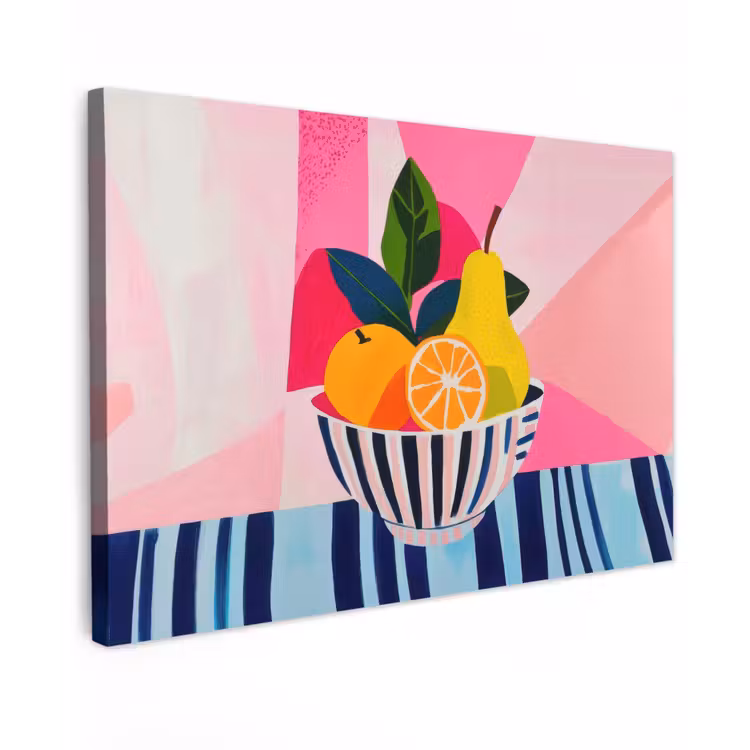 Fruit - Abstracte achtergrond - Roze canvas 2cm klein -z3d