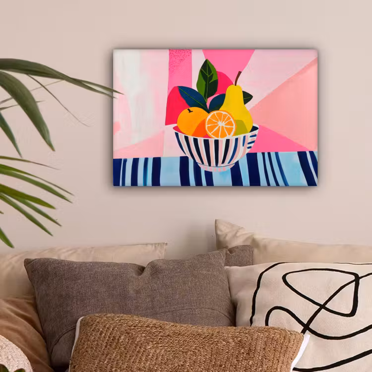 Fruit - Abstracte achtergrond - Roze canvas 2cm klein -sfeer1