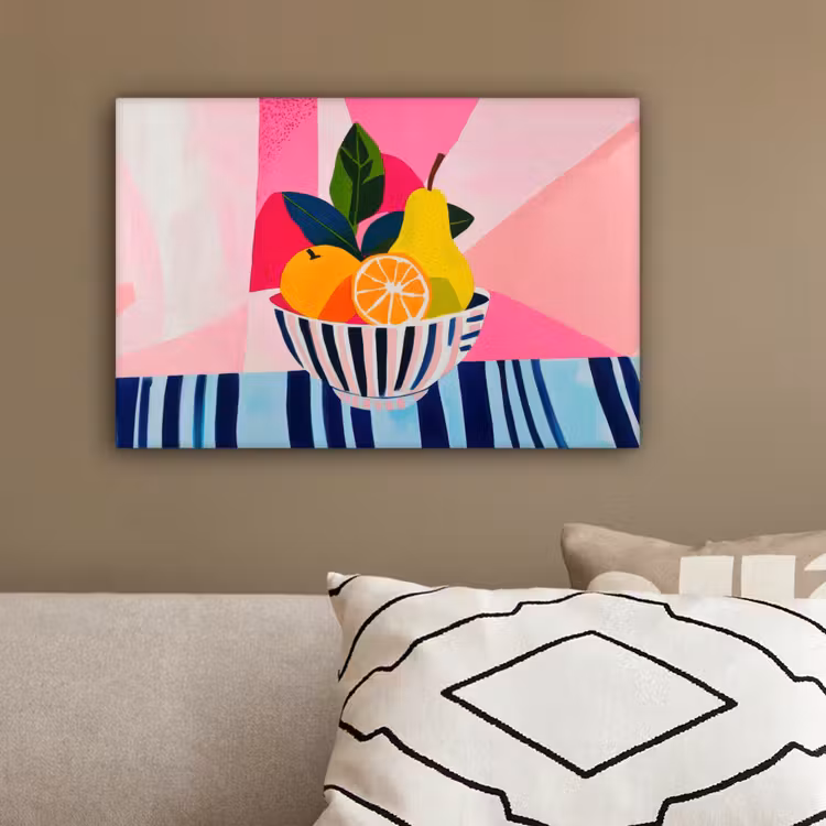 Fruit - Abstracte achtergrond - Roze canvas 2cm klein -sfeer3