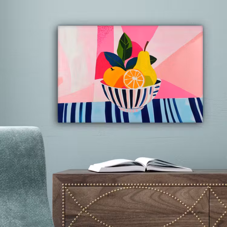 Fruit - Abstracte achtergrond - Roze canvas 2cm klein -sfeer4